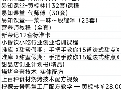 烹饪做菜小吃烧烤烘培奶茶汉堡面包大全